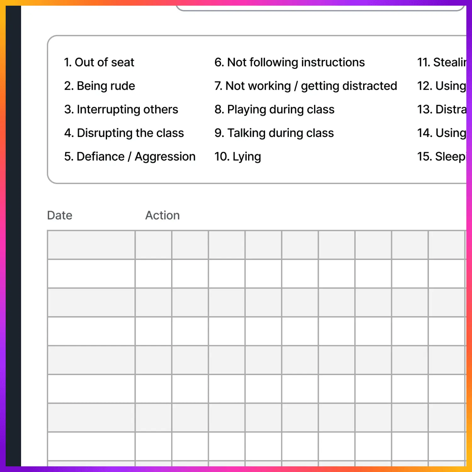 EDITABLE Behavior Documentation Log | Behavior Tracker | With KEYs | + Printable - Gallery image 4